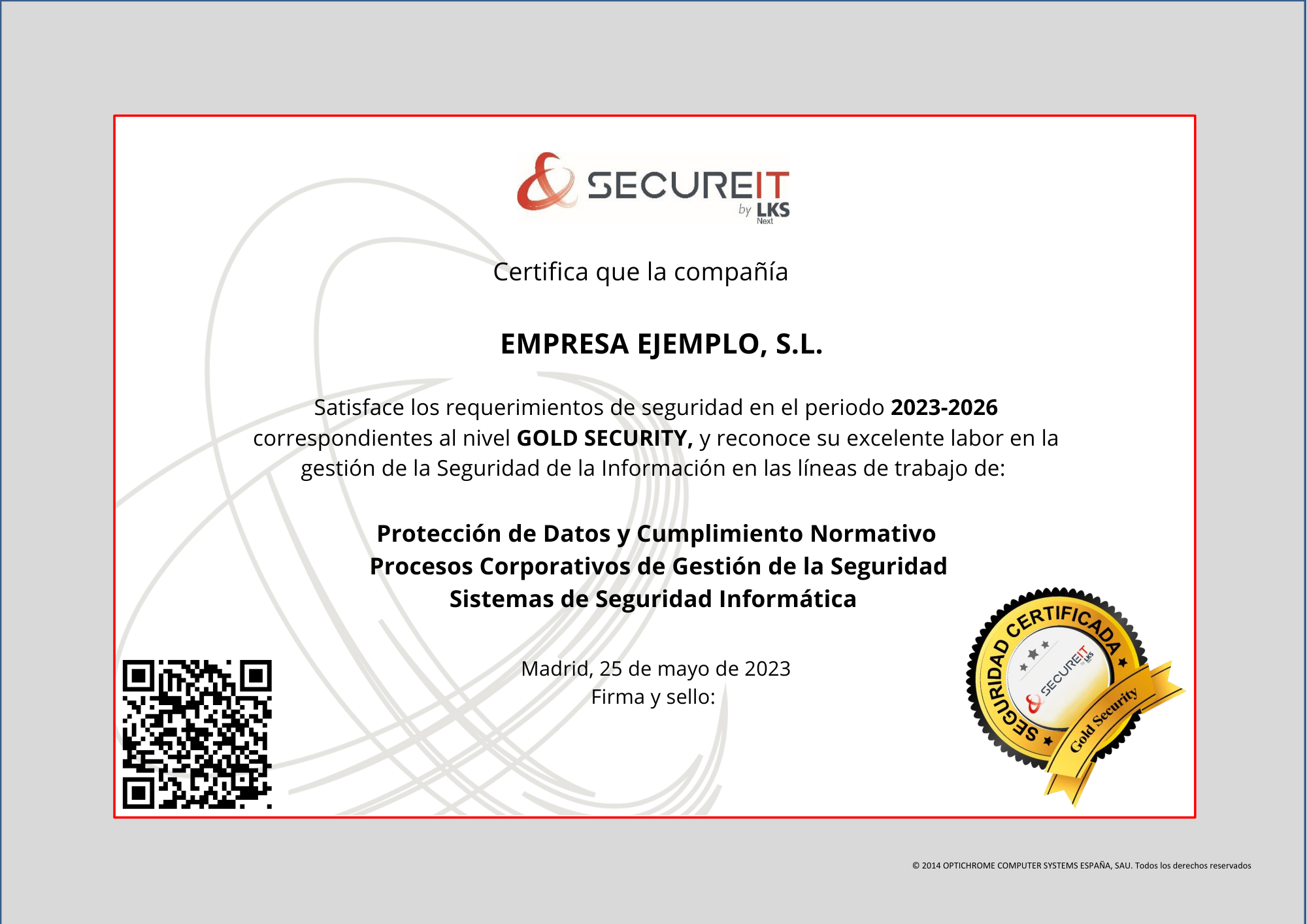 Certificación Gold Security Empresas - Secure IT