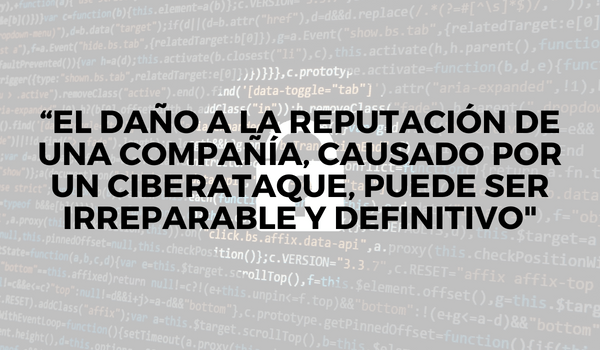 “El daño a la reputación de una compañía, causado por un ciberataque, puede ser irreparable y definitivo”