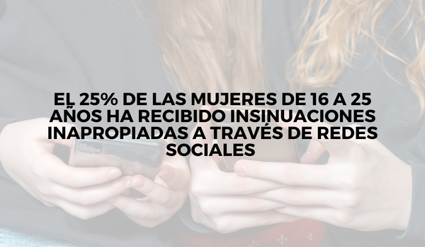El 25% de las mujeres de 16 a 25 años ha recibido insinuaciones inapropiadas a través de redes sociales